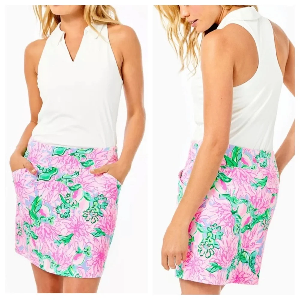 Lilly Pulitzer Monica Try Your Zest Print Luxetic Skort | 8